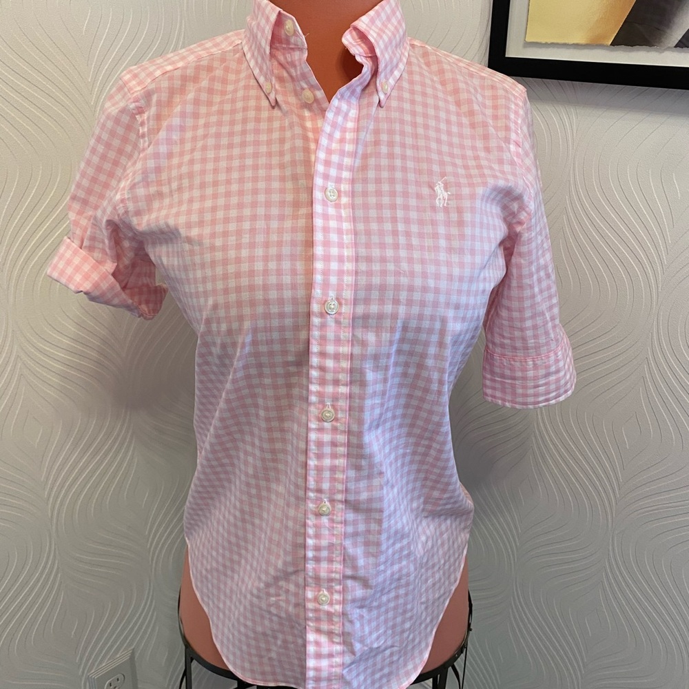 Ralph Lauren Pink Gingham Size S petite